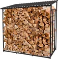 heidenfeld Brennholzregal BR100 135x70x165cm | Kaminholzregal - Holzlager - Kaminholzlager mit Dach - Holzregal - Feuerholzregal (Regal 135x70x165cm)