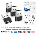 4X USB C Buchse auf USB Stecker Adapter Typ C Ladekabel Konverter