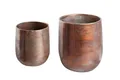 Übertopf 2er Set in Kupfer antik Ø 16/20 cm klein Handarbeit Metall Blumen Töpfe
