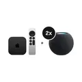 Apple TV 4K (Wi-Fi + Ethernet) + HomePod Mini - 2er-Set