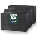 Kreher® XXL Sichtschutz Pflanzkasten hoch 93L - 98x38,5x62 cm - doppelwandig & rollbar, mit Entwässerungsstopfen - wetterfest - Naturstein Optik (3, Anthrazit)