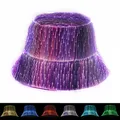 lumisonata LED-Leuchthut mit 7 Farben, wiederverwendbarer LED-Bucket-Hut mit Lichteffekten für Festivals, Partys und Nachtevents, futuristische USB-ladbare Mütze für Frauen und Männer
