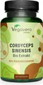 Vegavero Cordyceps sinensis | 60 Kapseln | 650 mg CS-4 Extrakt (10:1) pro Kapsel | 40% Polysaccharide | vegan