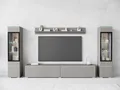 Home affaire Wohnwand VERA II, Vitrinen Türanschlag wechselbar, (Komplett-Set, 4-St), Mediawand 260 cm, Vitrine mit Verglasung, stehend und hängend