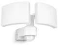 SSC-LUXon NORSU Außenleuchte mit Bewegungsmelder Doppel Strahler - Aussenlampe inkl. Eck-Adapter & Dämmerungssensor IP65 neutralweiß