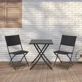 Arcadia Geflecht Balkonset faltbar 2-Sitzer, Tisch 60x60x70cm, Stühle 44,5x55x82cm