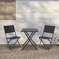 Geflecht Balkonset Arcadia Tisch und 2 Stühle faltbar Stahlrahmen Balkon Set neu