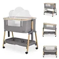 Cangaroo Beistellbett Amo höhenverstellbar, Moskitonetz, Rollen, Bremse Matratze, Farbe:grau