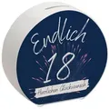 speecheese Spardose Endlich 18 Spardose mit Spruch Herzlichen Glückwunsch