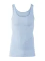 CALIDA Twisted Cotton Unterhemd Herren, Feinripp mit extralangem Rücken eisblau 58-60