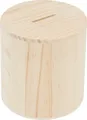Rico Design Holz Spardose 10 cm Durchmesser 10 cm Höhe Sparschwein Sparbox