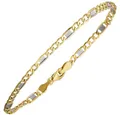 Schmuck Krone Goldarmband 3,7mm Steg-Panzerarmband aus 333 Gelbgold, 19cm, Gold 333
