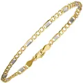 3,7mm Steg-Panzerarmband Armband Armkette aus 333 Gold Gelbgold 19cm, Unisex