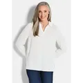 GOLDNER Klassische Bluse Zeitlose Viskosebluse mit Hemdkragen Fließende Hemdbluse mit Schlitzblende und Langarm weiß 44