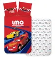 Brandmac Bettwäsche Disney Cars Rot, wendbar, 100% Baumwolle, Bettbezug 100 x 135 cm + Kissenbezug 40 x 60 cm, Flash McQueen