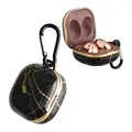 kwmobile Hülle kompatibel mit Samsung Galaxy Buds 2 Pro/Buds 2 / Buds Live - Schutzhülle Etui - Kopfhörer Case IMD Cover in Schwarz Gold Marmor