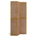 Homestyle4u 873, XL Paravent Raumteiler 3 teilig Raumtrenner Bambus Holz, Braun, Höhe 2 m