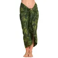 PANASIAM Sarong Pareo Tuch aus Viskose - blickdichtes Unisex Strandtuch & Wickelkleid, Viskose, in Größe L & XL - Wickelrock oder Bikini Cover-up für Damen & Herren grün 250x116cm