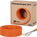 hb-digital CAT 7 Kabel Netzwerkkabel max. 1000 MHz S/FTP AWG23 LSZH 25m Orange
