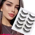 Falsche Wimpern Natürliche 3D Künstliche Nerzwimpern Wispy Lashes 5 Paare Packung Fake Lashes Leichtes Volumen 6D Kurze Falsche Wimpern Streifenwimpern Wiederverwendbar False Eyelashes von Glowing win