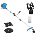 Güde GFS 31.1 Freischneider 4-Takt – 31 Kubikzentimeter Hubraum, 0,8 Kilowatt, 1,09 PS, Schnittbreite 25,5 bis 43 Zentimeter je nach Schneidsystem, mit Fadenspule, Zwei Messern und Tragegurt