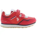 U.S. Polo Sneaker Top Sportschuh für Kinder: Rot, Klettverschluss 31