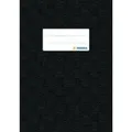 HERMA 7429 Heftumschlag A5 Bast Schwarz, Hefthülle mit Beschriftungsetikett & Baststruktur aus strapazierfähiger & abwischbarer Polypropylen-Folie, Heftschoner für Schulhefte, farbig, 1 Stück