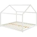 [en.casa] Hausbett, Weiß, Holz, Kiefer, 160x200 cm, Kinder- & Jugendzimmer, Kindermöbel, Kinderbetten, Hausbetten