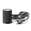 ledscom.de Tischlampe LITO, Schalter, schwarz, 1x E27 max. 60W