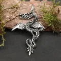Drachensilber Feuer Drache Schmuck 925 Sterlingsilber Schmuck Anhänger - Silber
