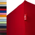 r-up Passt Spannbettlaken 180x200-200x220 bis 35cm Höhe viele Farben 100% Baumwolle 130g/m² Oeko-TEX stressfrei auch für Boxspringbetten (rubinrot)