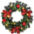 Beleuchteter LED Türkranz Weihnachten Weihnachtskranz für Tür Adventskranz