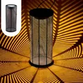 Skandinavische Solarlaterne Solar Laterne Lampe Deko Balkon Garten Bamba Schwarz
