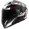 LS2 FF811 Vector 2 Carbon Savage Weiss/Rot/Grau XL Motorrad Helm NEU++