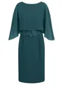 APART Fashion Damen Etuikleid, Rundhalsausschnitt vorne und V-Rücken, knielanges Kleid, Chiffon-Cape-Overlay, Slim Fit Cocktailkleid, Spitzenmieder, formelles Hochzeitsgastkleid