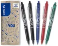 PILOT FriXion Clicker 0.7 Stifte Set 5 Farben: 2 Schwarz 1 Blau/Rot/Grün