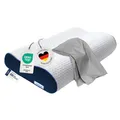 casimum Orthopädisches Nackenstützkissen Memory Foam - Höhenverstellbares Nackenkissen entlastet Kopf & HWS - Schlafkissen gegen Nackenschmerzen 60x30cm, inklusive Kissenbezug in grau, mittelfest