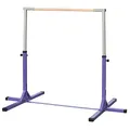 HOMCOM Gymnastikstange für Kinder, höhenverstellbar Turnreck Reckstange, Reck Turnstange für Indoor & Outdoor aus Holz & stabile Stahlkonstruktion bis 75 kg belastbar, für 3+ Kinder, Violett