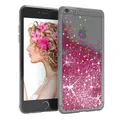 Für Apple iPhone 6 iPhone 6s Glitzer Hülle Flüssig Silikon Case Handy Cover Pink