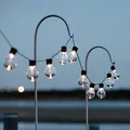 Lights4fun 10er LED Solar Kugel Lichterkette warmweiß USB Aufladbar Solar Lichterkette außen Solarlampen für außen