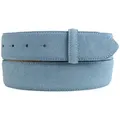 BELTINGER Ledergürtel Wechselgürtel aus Veloursleder ohne Schnalle 4 cm - Druckknopf-Gürtel (1-St) blau 100 cm (Gesamtlänge 115 cm)