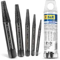 S&R Schraubenausdreher Set/MADE IN GERMANY/Linksausdreher-Satz, 5-tlg. aus hitzegehärtetem, geschmiedeten Chrom-Vanadium Stahl, Ausdreher für defekte Schrauben, Bolzen und Metallstifte