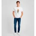 Polo Ralph Lauren für Herren. 710P07346001 Strick-T-Shirt mit weißem Polo-Bär (S), Lässig, Baumwolle, Kurzarm