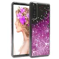 Für Sony Xperia 5 II Handyhülle Flüssig Glitter Hülle Schutz Handy Cover Lila