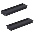 HOOZ Kabelkanal für Schreibtisch, Arbeitsplatten und sonstige Möbel im Büro & Zuhause (Set, 2-St., 28cm), Kabelmanagement schwarz 28 cm | Rechteckig, eckig | 8 cm x 28 cm x 2.5 cm