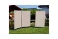 Leco Stellwand Sonnenschutz/ Windschutz (mit Stahlrohrgestell, natur), 3-teilig