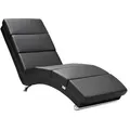 Casaria Relaxliege Xxl London 186x89x55 Cm Ergonomisch Kunstleder Gepolstert 180kg Belastbarkeit Wohnzimmer Büro Innen Chaiselongue Relaxsessel  Kunstleder Schwarz