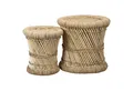 Marrakesch Orient & Mediterran Interior Sitzhocker 2er Set Boho Style Hocker Beistelltisch Benita (2 St), Handarbeit