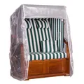 MR. DEKO® Schutzhülle Strandkorb Abdeckhaube PVC Transparent | Size L Größe 125 x 80 x 160 cm (BxTxH) | Strandkorbabdeckung für Strandkörbe wasserdicht & wetterfest | Robuste Abdeckplane für 2-Sitzer