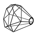 ledscom.de Käfig-Lampenschirm, schwarz, 200mm Ø